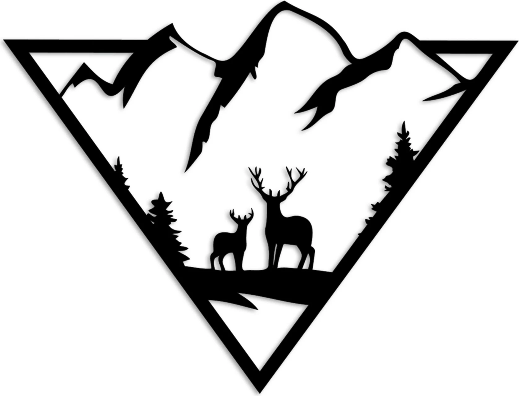 Aksesor dekorativ metalik për mur Wallity, nënë dhe bir, 42x55cm, ngjyrë e zezë