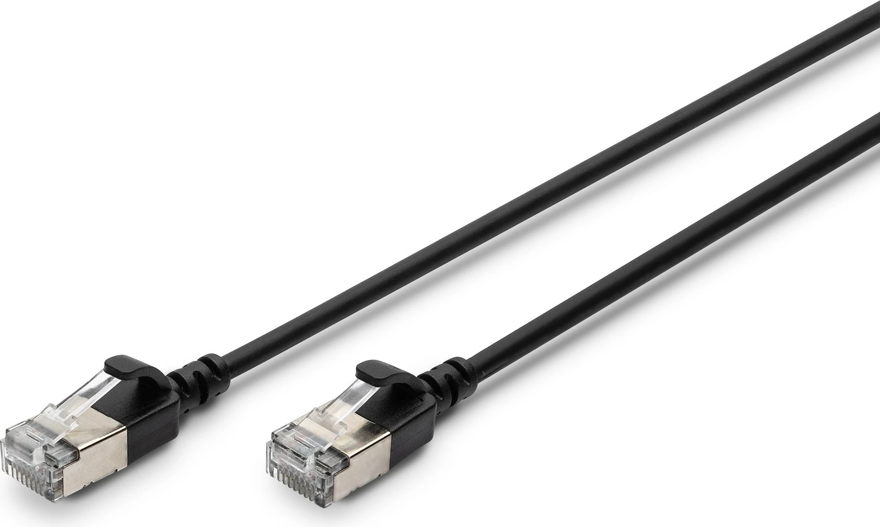 Kabllo rrjeti Digitus Cat6a F/FTP Slim 0.5m, RJ-45, e zezë