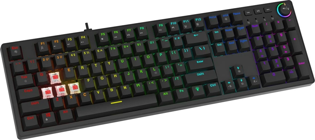 Tastierë mekanike SAVIO STYX, Outemu Brown, RGB, Full-size, e zezë