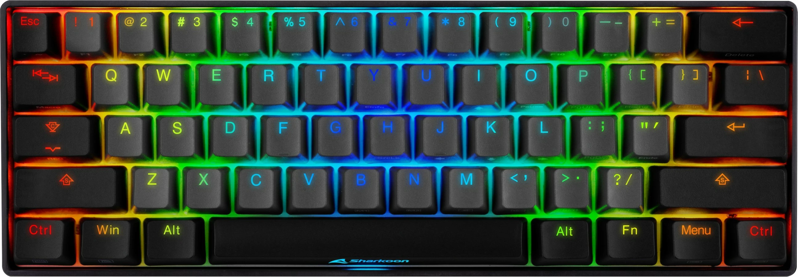 Tasta Sharkoon SKILLER SAC20 S4, 62 copë, ANSI, për SKILLER SGK50 S4, e zezë