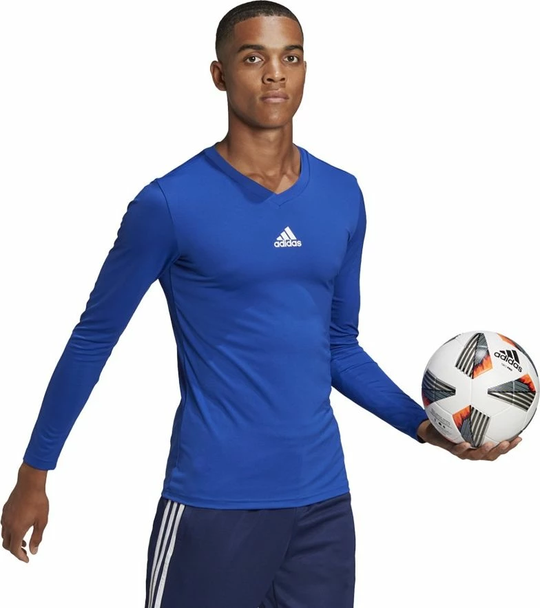 Bluze termike me mëngë të gjata Adidas Team Base Thermal Underwear, AEROREADY, Primegreen, S, blu