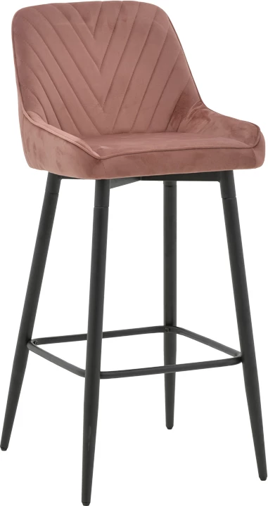 Karrige për bar Deppy, ngjyrë mollë e kalbur, kadife-metal, 43x54x102cm, set prej 2 copësh