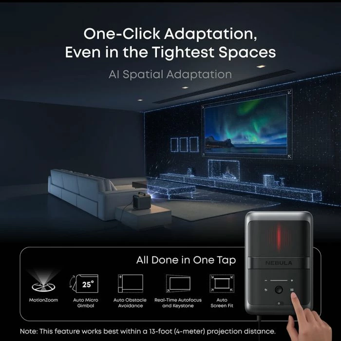 Projektor portativ Anker Nebula X1 D23512F1 4K Triple Laser 3500 ANSI lumens, gri e errët