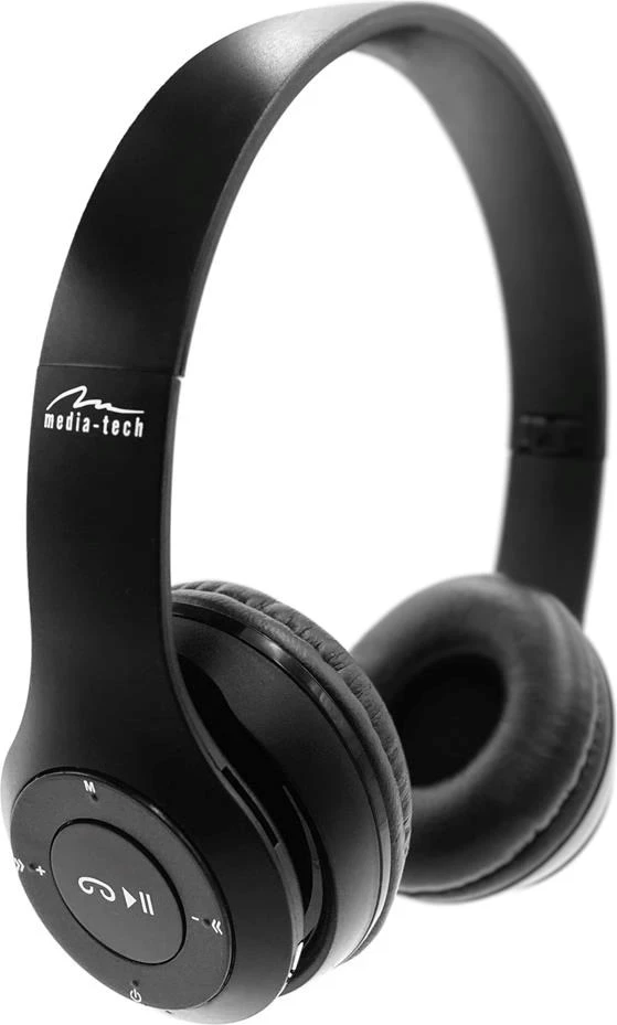 Kufje Wireless Media-Tech EPSILION BT MT3591, Bluetooth 4.2, me Mikrofon, Radio FM, të Zeza