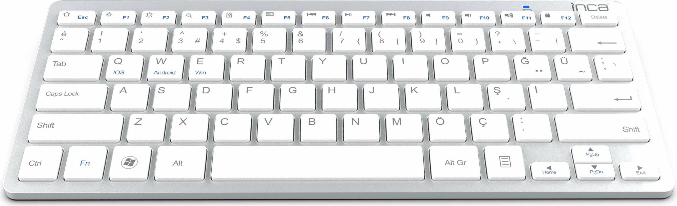 Tastierë Inca IBK-569BT, Bluetooth 3.0, ultrat e hollë, multimedia, 10m, argjendtë