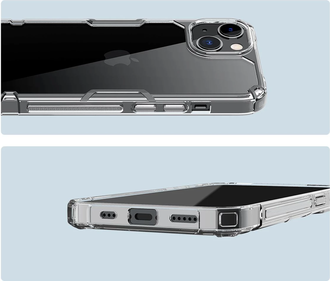 Mbështjellës Nillkin Nature Pro për iPhone 14 Plus, i blinduar, Kaltër/Transparent