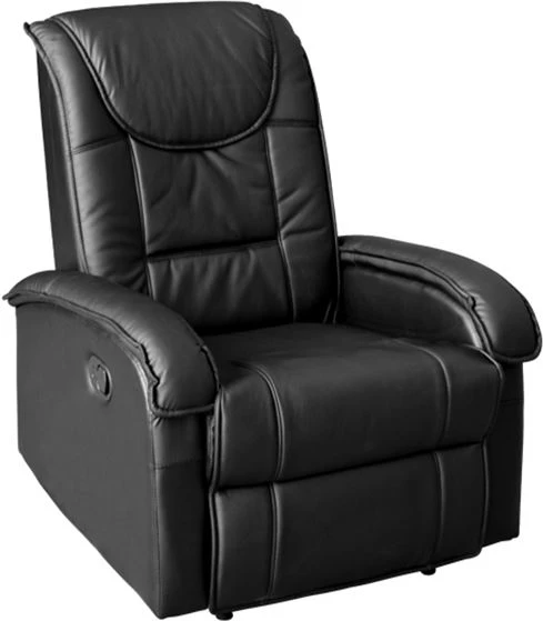 Karrige relaksuese me masazh, mekanizëm masazhi, PU e zezë, 80x96x97 cm