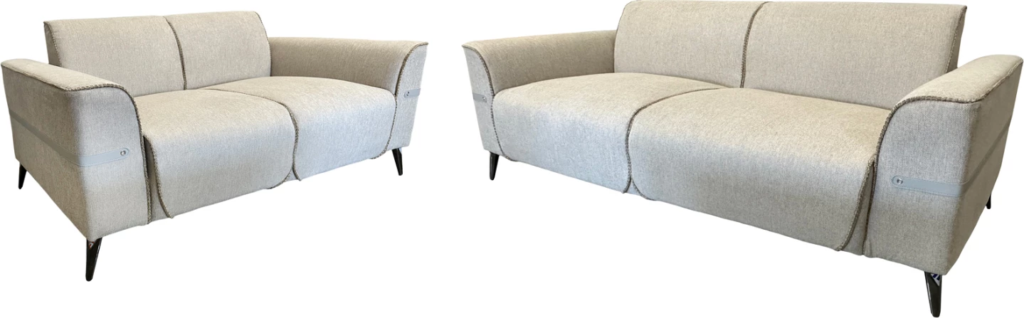 Set divanësh 2 copë FERIN FH6070.12, material ecru, këmbë metalike
