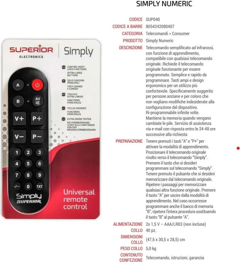 Telekomandë universale Superior Simply