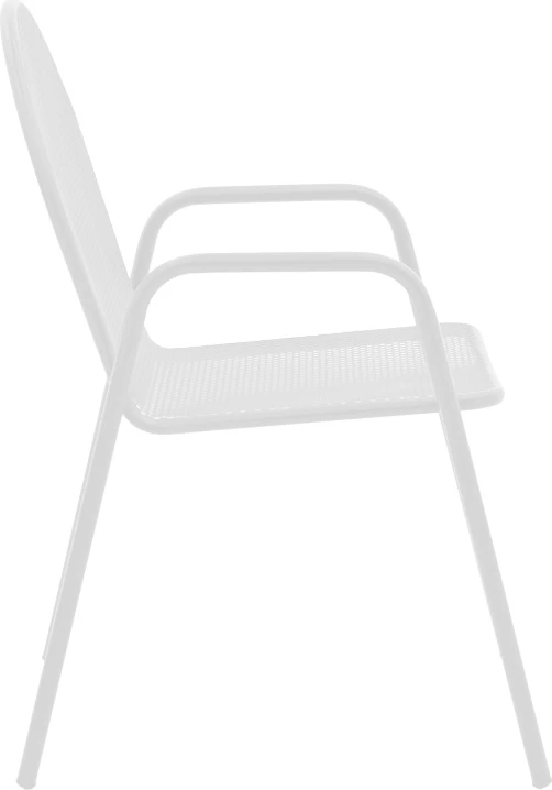 Set tavoline me karrige për terasë, Vergo-Tarete, metalik, ngjyrë e bardhë, 3 copë