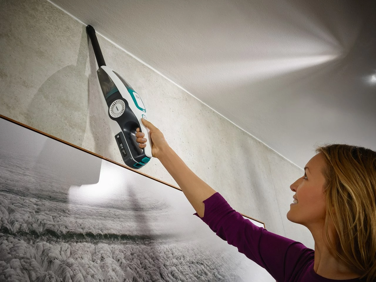 Fshesë elektrike pa kabllo Leifheit PowerVac 2in1, 20V, pa qese, bardhë/kaltër