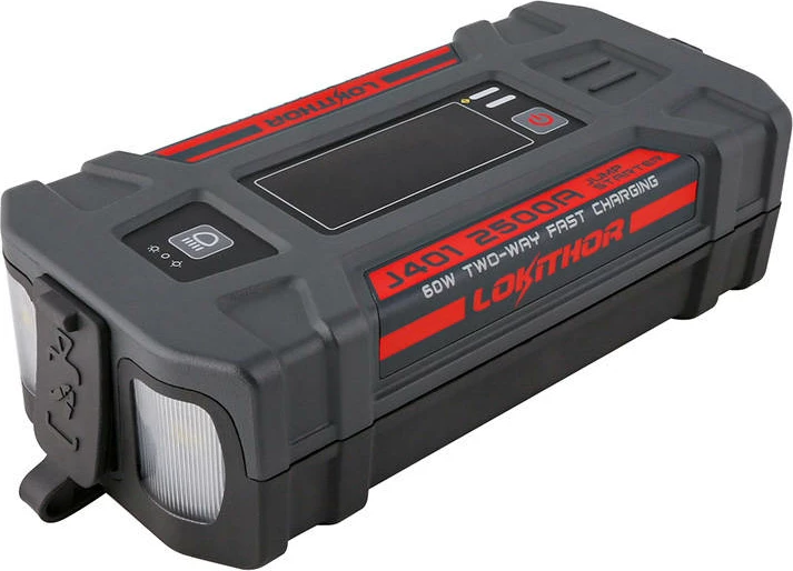 Jump starter / Powerbank Lokithor J401, 2500A, 20000mAh, 12V, me dritë, i zi