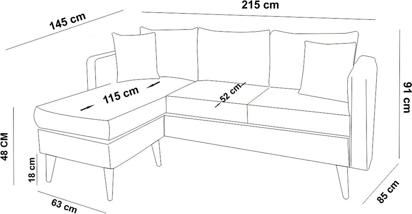 Këndore Atelier del Sofa, Sofia këndore majtas, ngjyrë jeshile deti