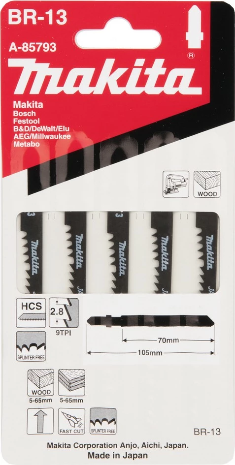 Teh sharre Makita A-85793, HCS, 6.4cm, 5 copë, zi
