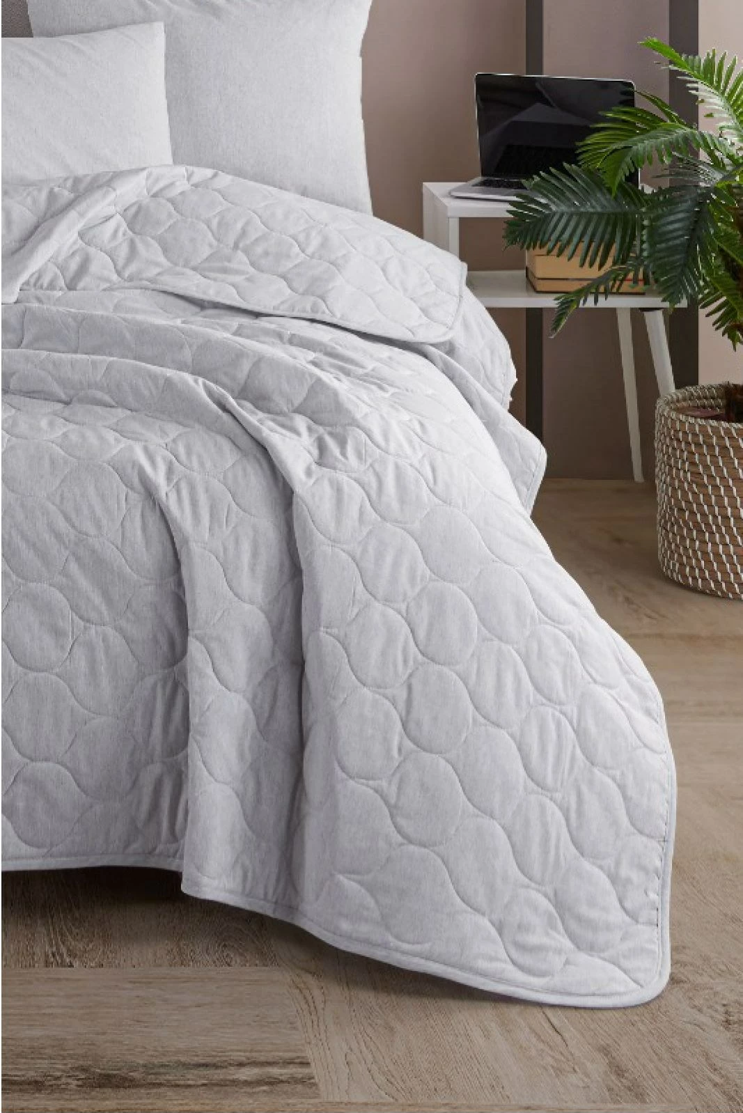 Set mbulesë krevati teke, ngjyrë gri, L'essentiel