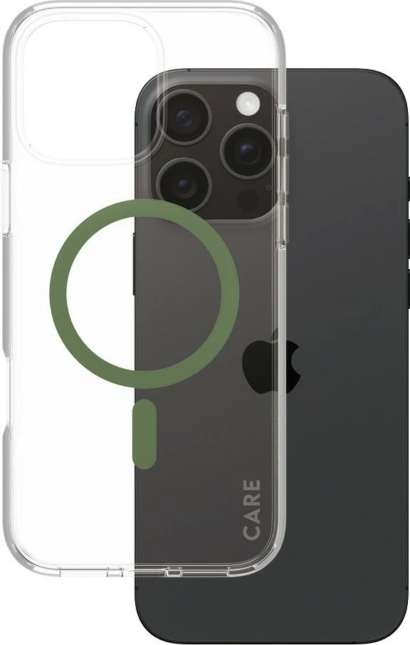 Mbështjellës PanzerGlass CARE Case Flagship MagSAFE për iPhone 16 Pro Max, transparent, green