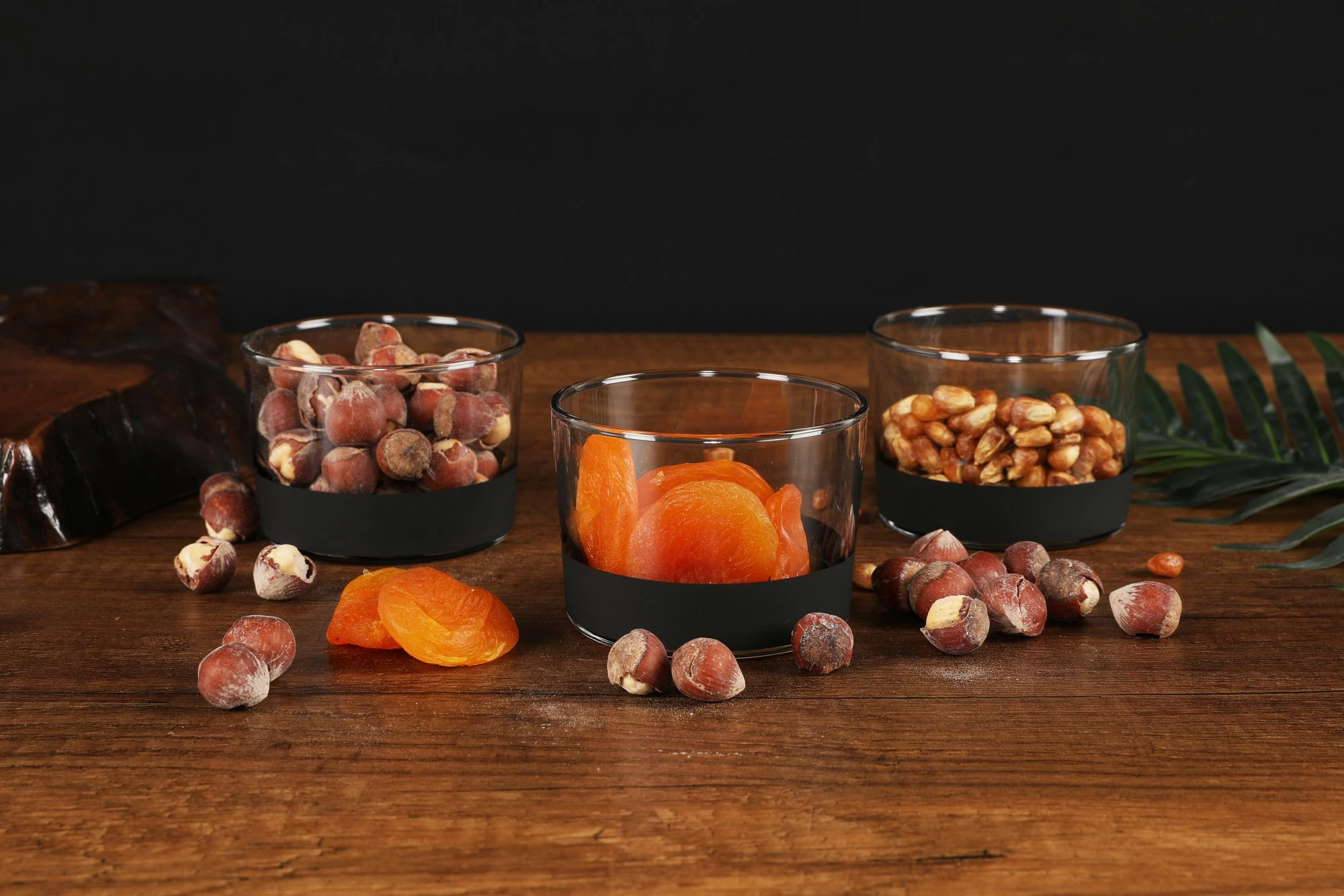 Set 3 copë tas qelqi Hermia, DRK0006, ngjyrë e zezë