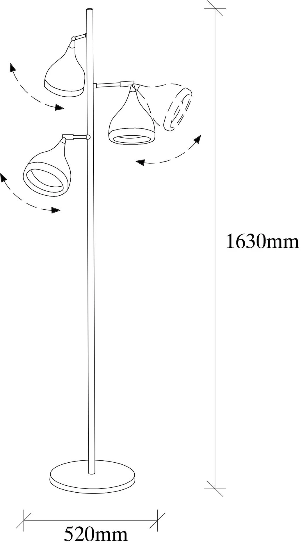 Llambë dyshemeje Opviq, Yıldo - 7021, ngjyrë e zezë dhe bakri