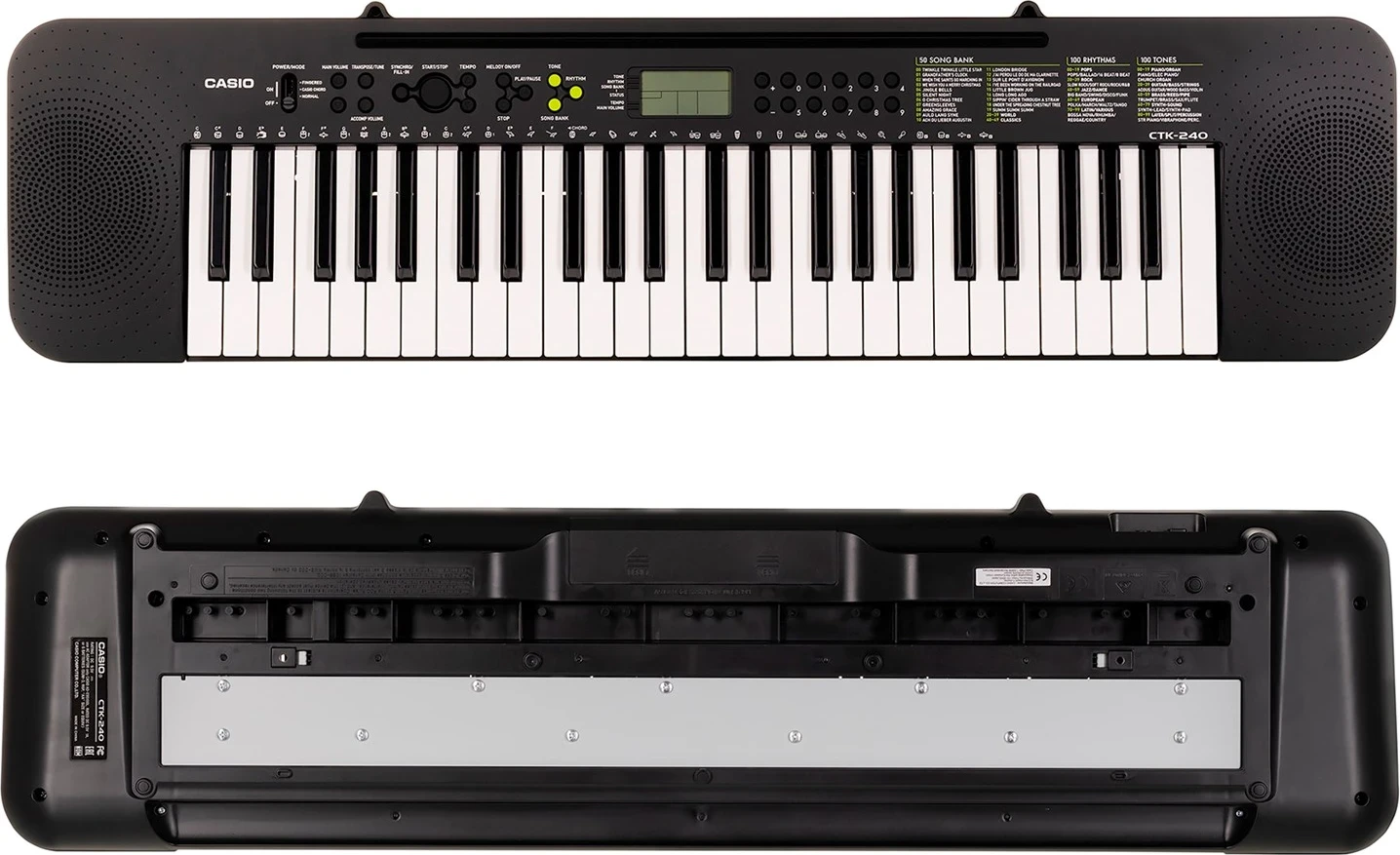 Tastierë MIDI Casio CTK-240, 49 çelësa, E Zezë dhe E Bardhë