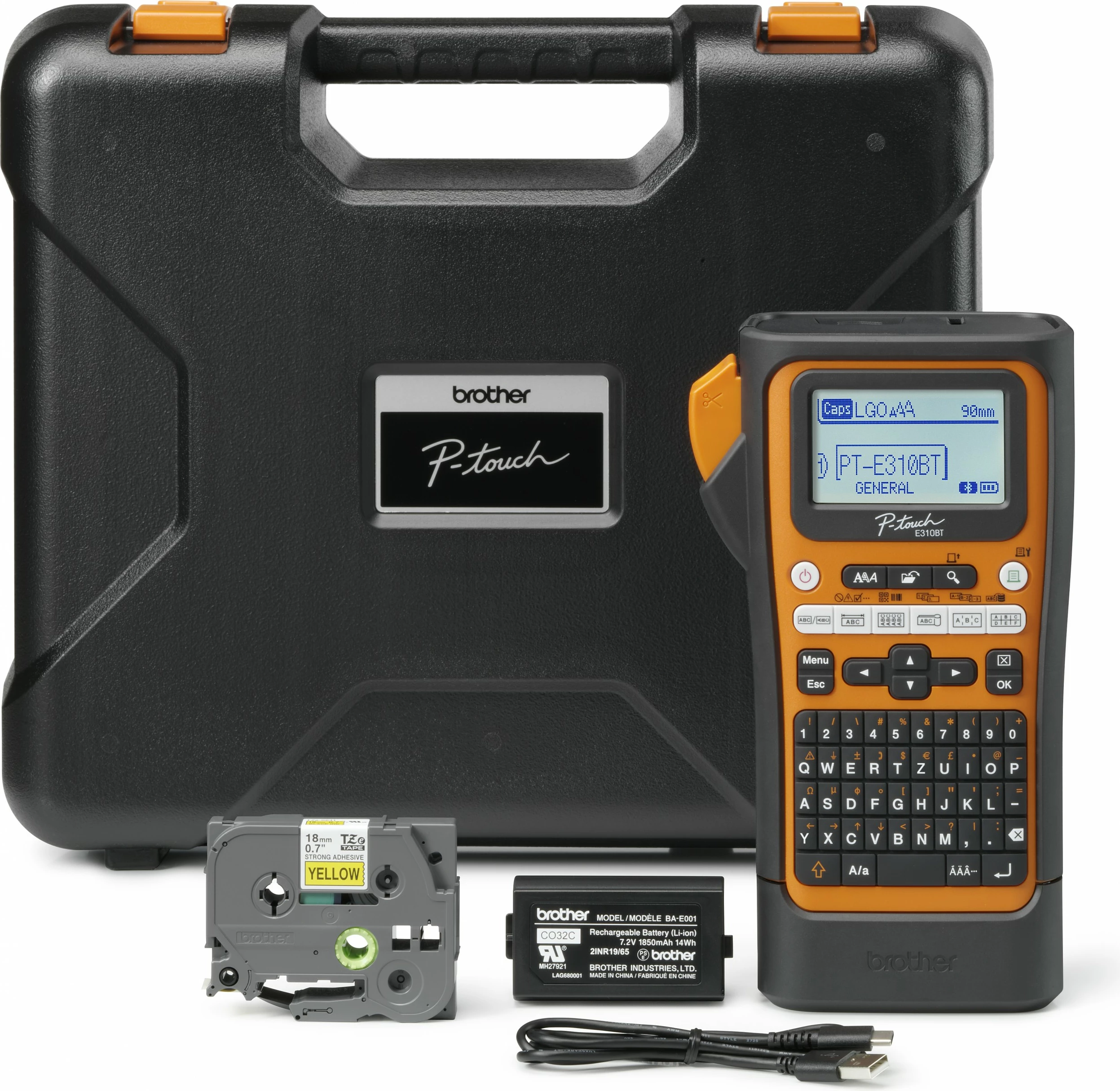 Printer etiketa Brother PT-E310BTVP, QWERTZ, HSE/TZe, 180 x 180 DPI, Wired & Wireless