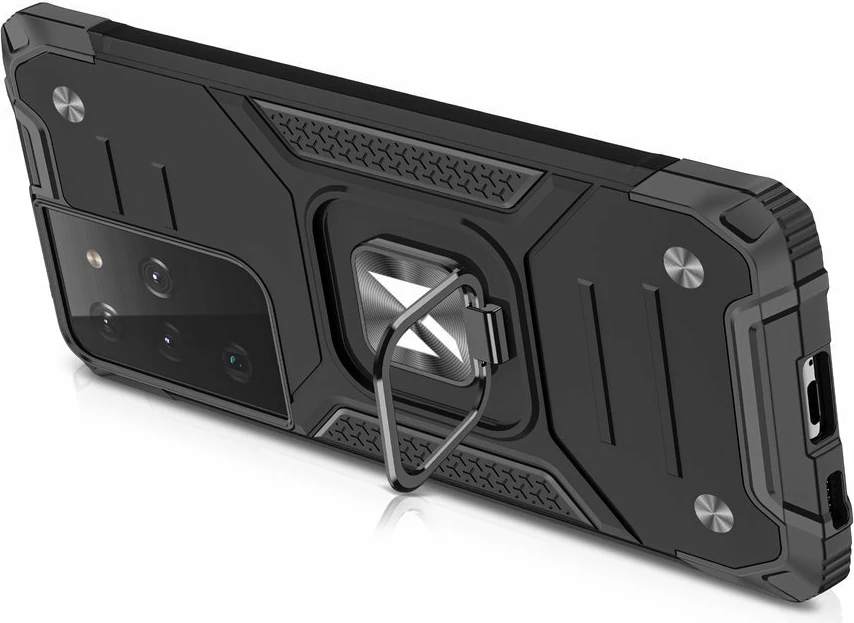 Mbështjellës Wozinsky Ring Armor për Samsung Galaxy S22 Ultra, me mbajtëse unaze, Blu