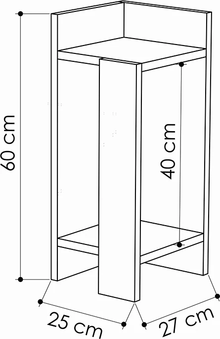 Komodinë Immerse, 2 copë, bezhë/e zezë, 27x25x60cm