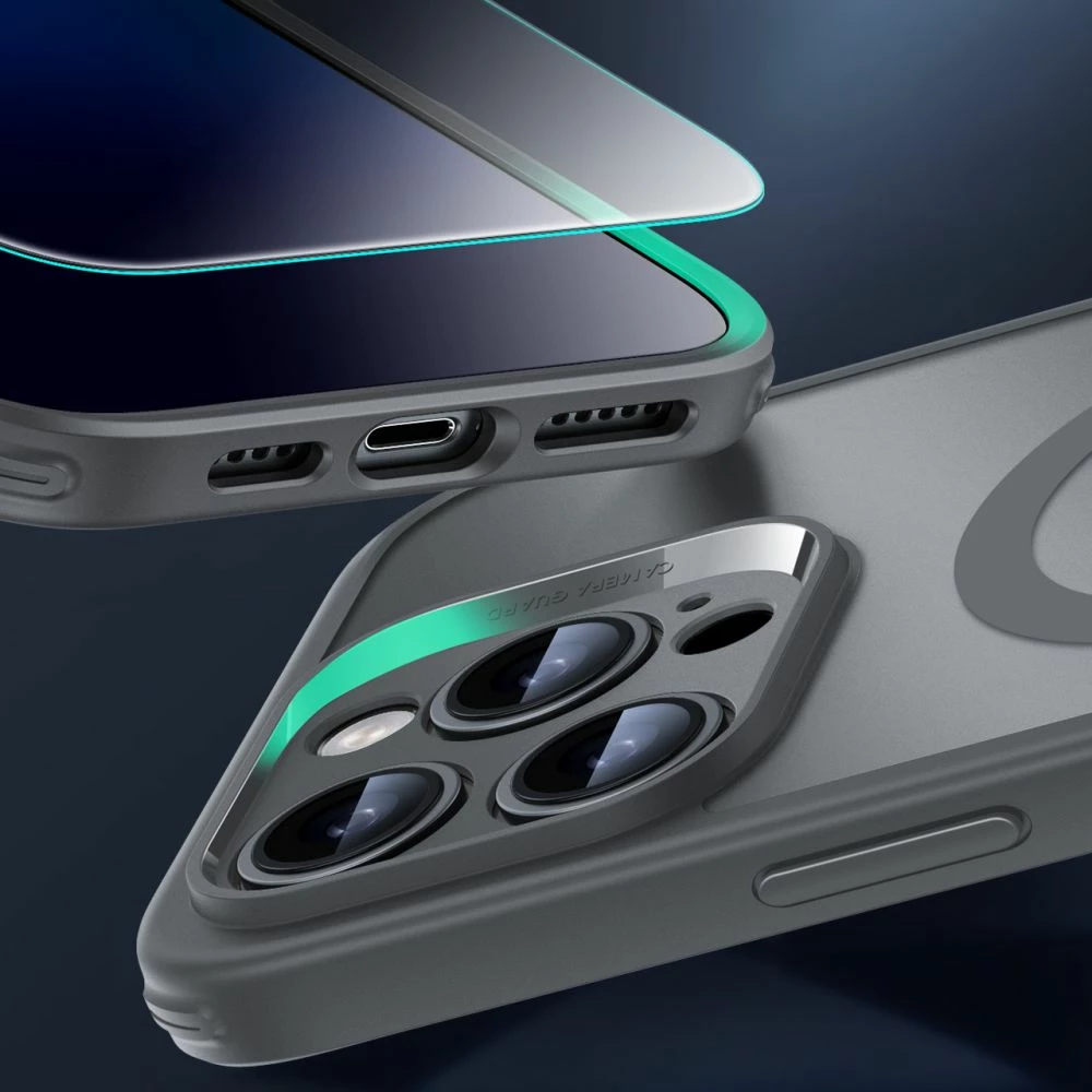 Mbështjellës ESR Classic Pro Set HaloLock MagSafe për iPhone 16 Pro, Gri, me xham mbrojtës