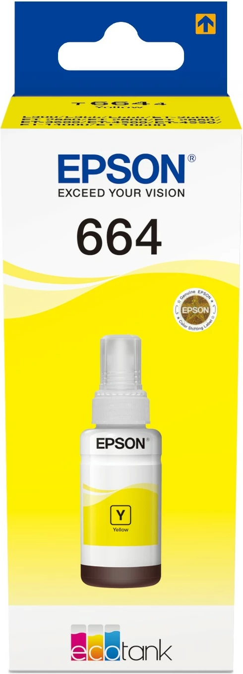 Shishe bojë Epson 664 Ecotank, 70 ml, e verdhë