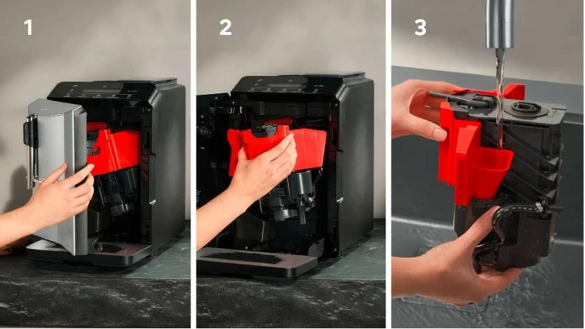 Makine ekspresi Siemens TF303E01 EQ300, automatike, 1.4L, me mulli, e zezë/argjendtë