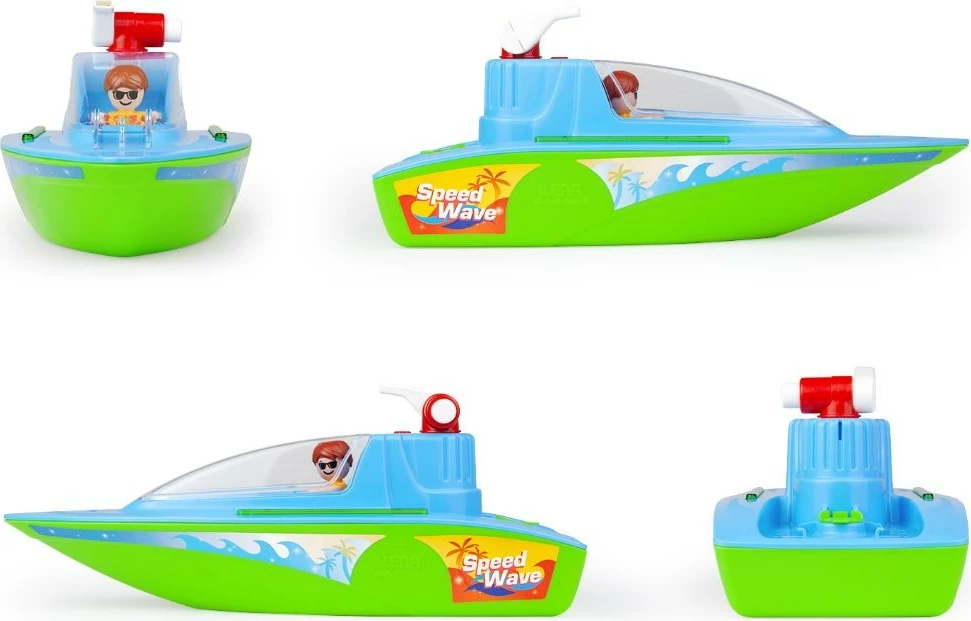 Lodër anije uji Lena Boazz me top uji, me figurë, Blu/Gjelbër