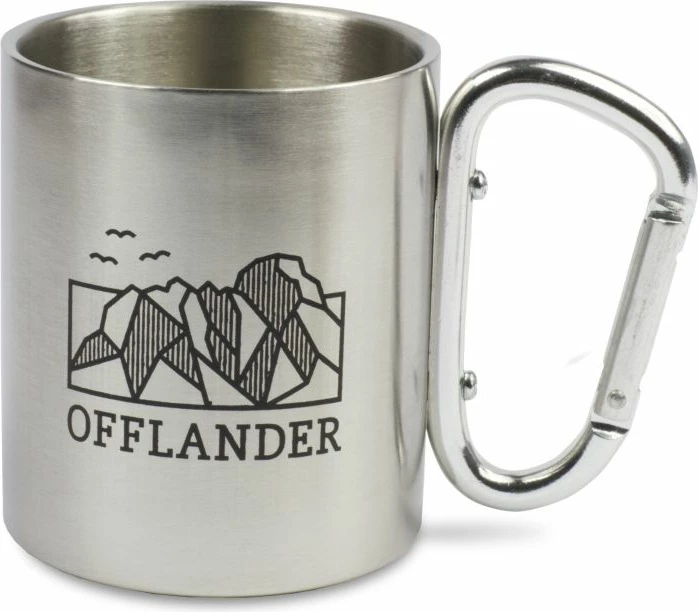 Filxhan kampingu Offlander me karabiner çeliku, gri/argjendtë