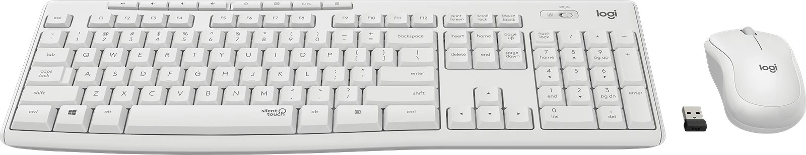 Set tastierë dhe maus Logitech MK295 Silent Wireless Combo, AZERTY, wireless, e bardhë