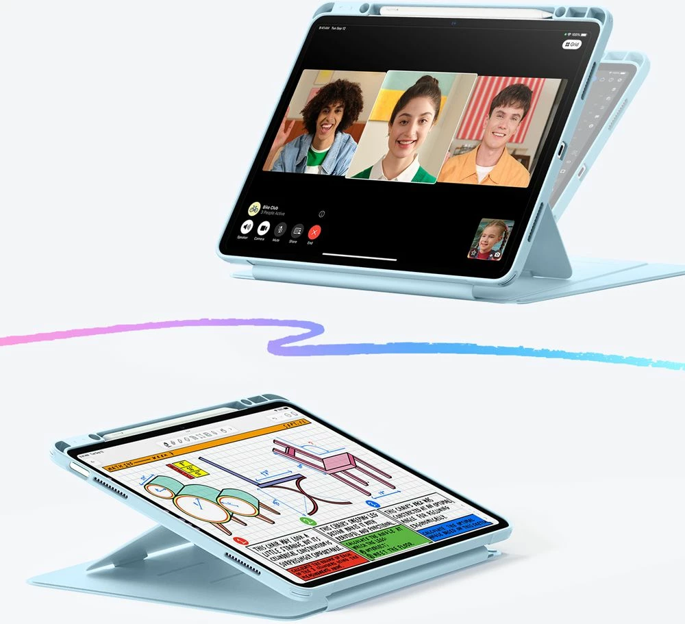 Mbështjellës ESR Flip Hybrid për iPad Air 13", Blue