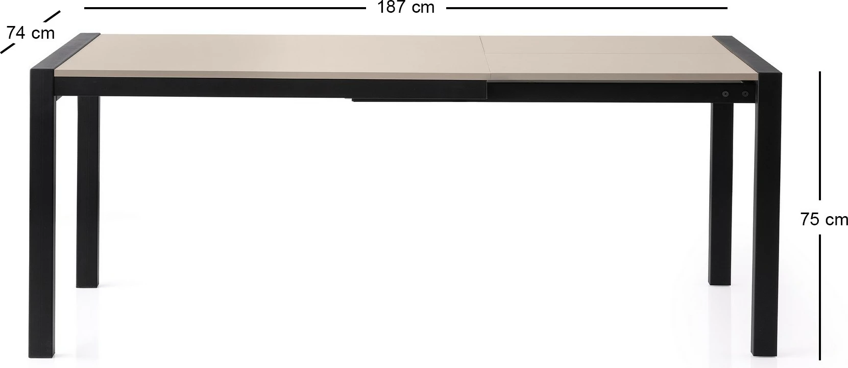 Tavolinë ngrënie me zgjatje, Skye Decor, ngjyrë mocha e çelët, 1014