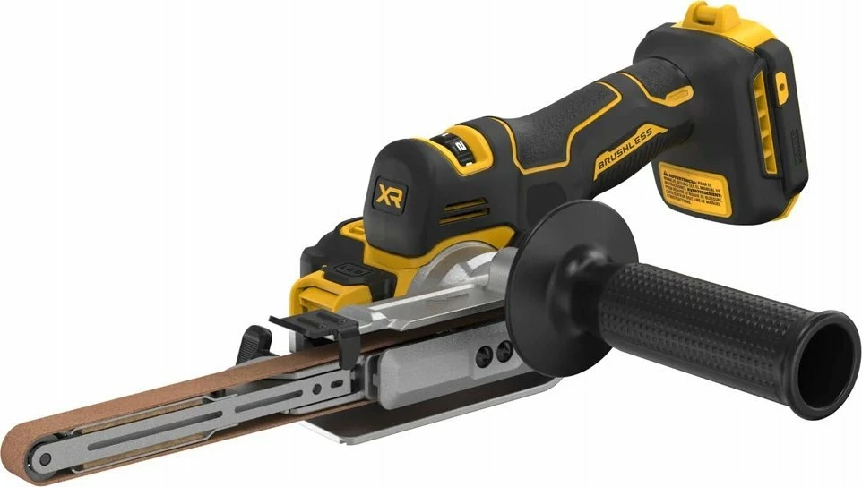 Lëmues me shirit DeWalt DCM200N 18V brushless 13x457 mm, e verdhë/zezë, set me 2 shirita K80