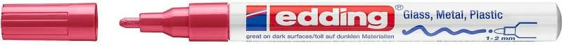 Marker boje, Edding, 751, majë rrethore 1-2 mm, i kuq