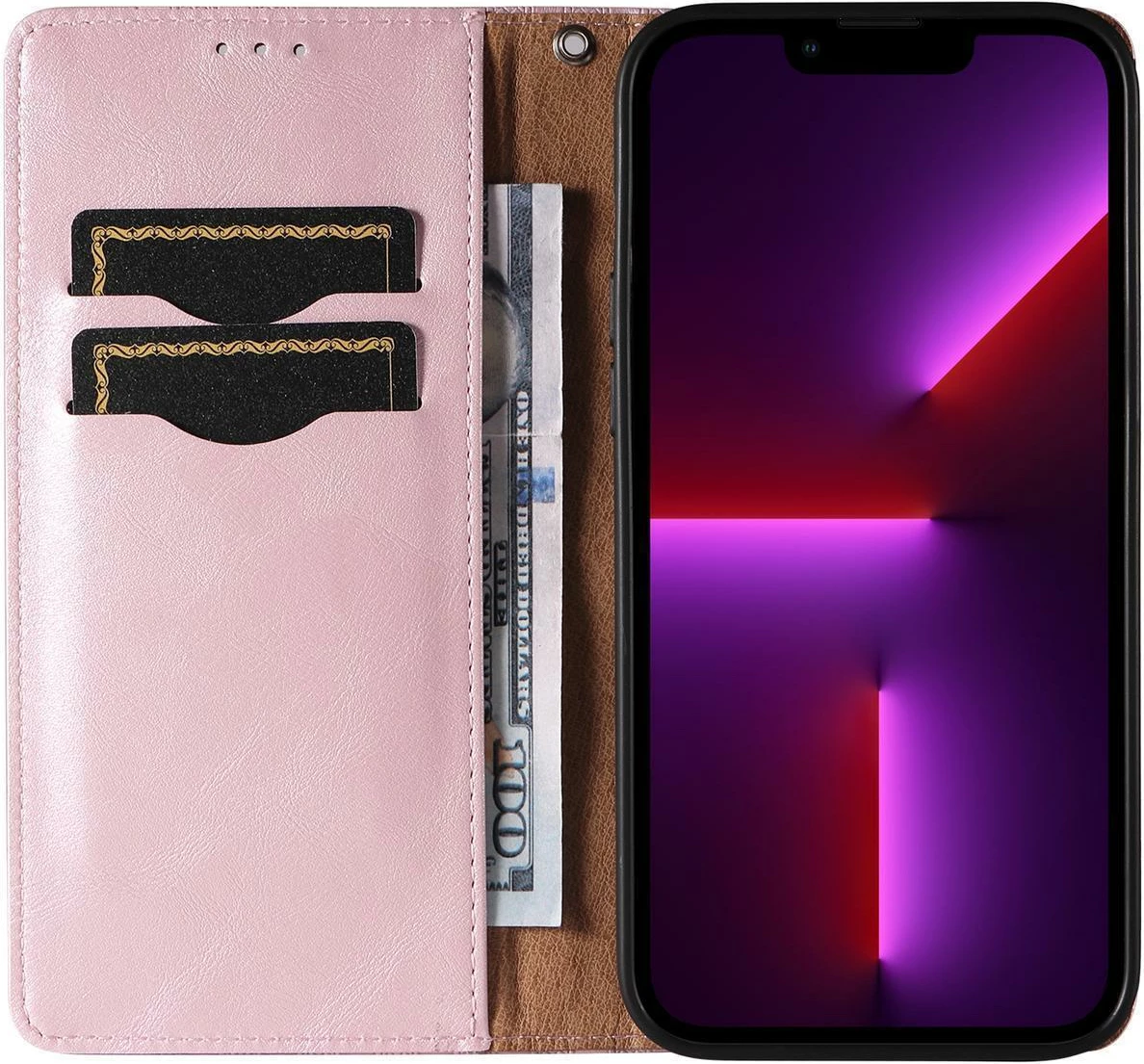 Mbështjellës Hurtel Magnet Strap Case për Samsung Galaxy S23+, me portofol, mbajtëse, rrip dore, Rozë