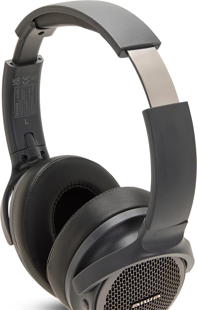 Kufje Aiwa HST-250BT/TN, Bluetooth 5.0, over-ear, foldable, HyperBass, microSD, AUX, gri e errët