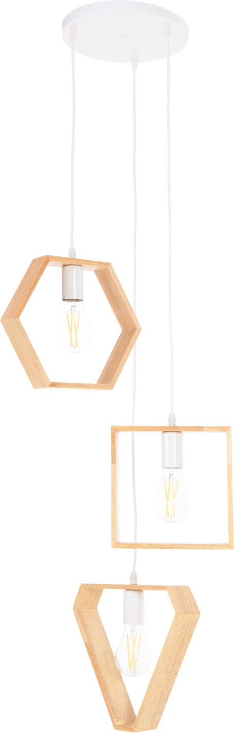 Llambadar tavani FH4072, 3 drita, forma gjeometrike druri