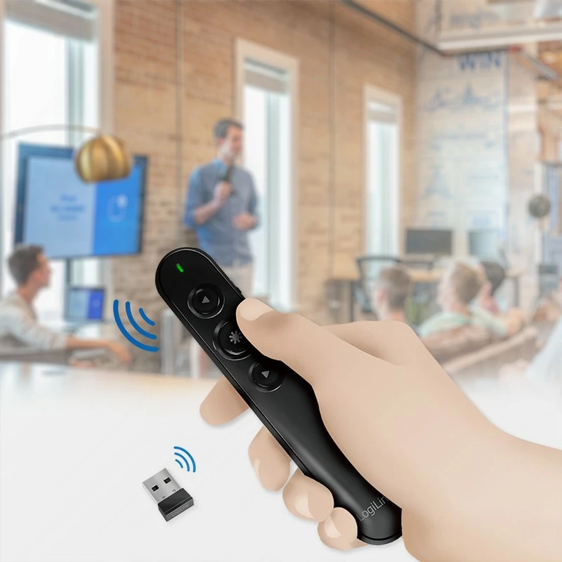 Prezantues wireless LogiLink ID0190, nano receiver, laser pointer i kuq, i zi
