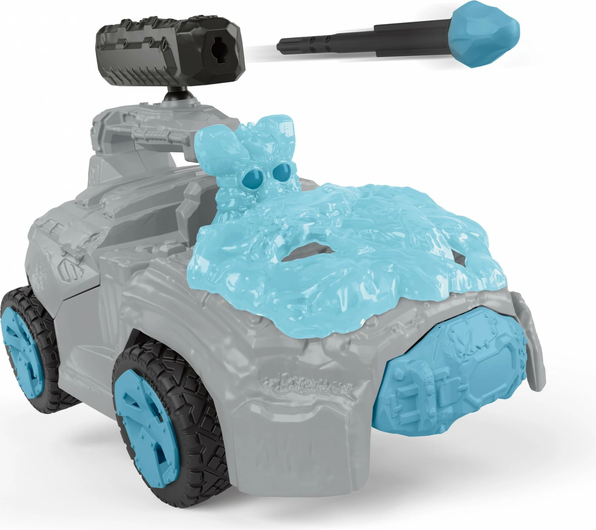 Automjet lodër Schleich ELDRADOR CREATURES Ice CrashMobile me mini figurë, pullback motor, gri/blu/zi