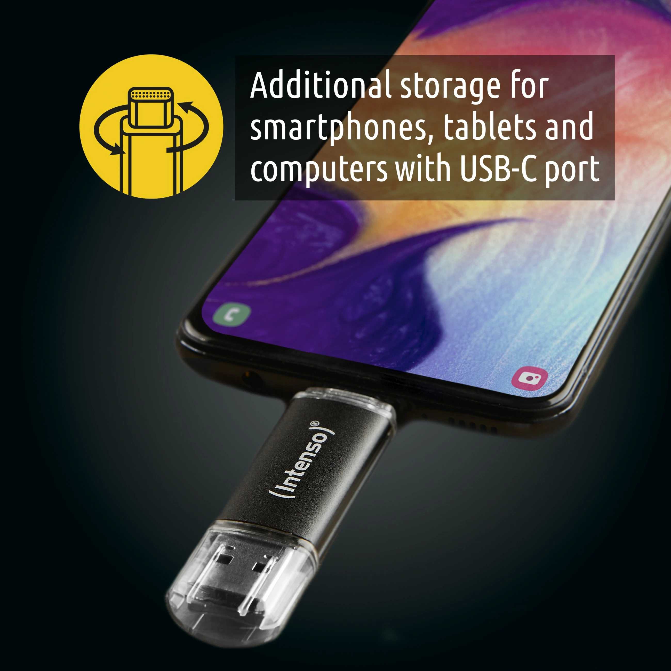 USB Intenso 128 GB, USB Type-A / USB Type-C, Anthracite