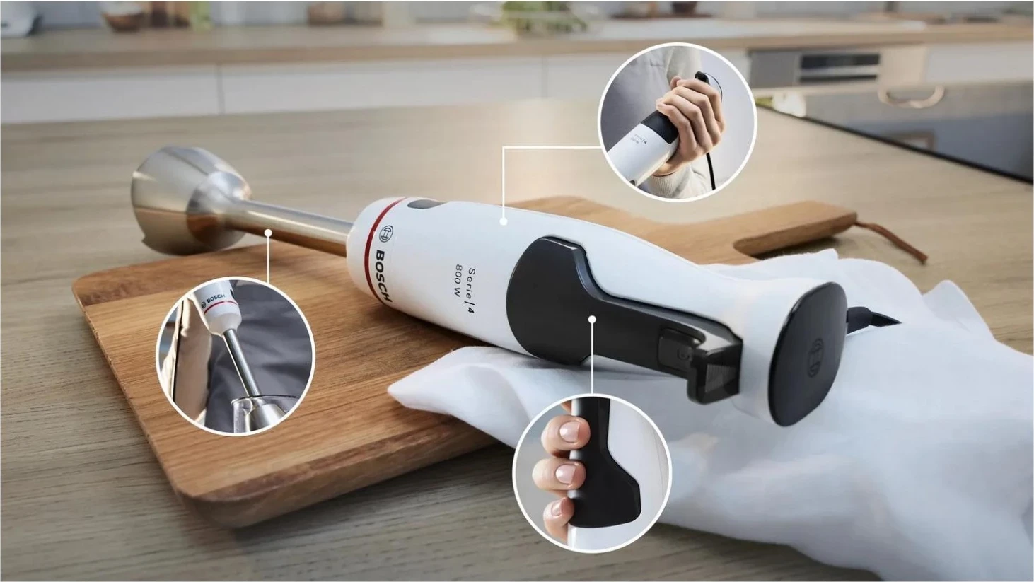 Blender dore Bosch MSM4W420, 800W, bardhë