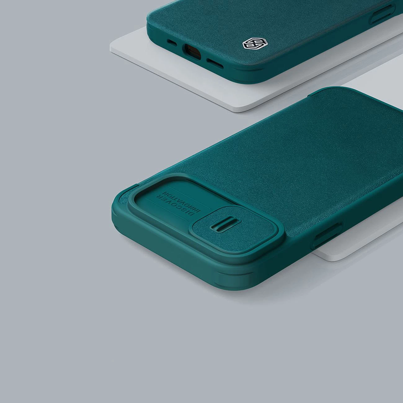 Mbështjellës Nillkin Qin Leather Pro Case për iPhone 14 Plus, me kapak dhe mbrojtje kamere, i zi