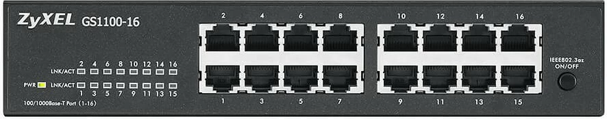 Switch Zyxel GS1100-16, Unmanaged, Gigabit Ethernet, Montim në rack, Montim në mur