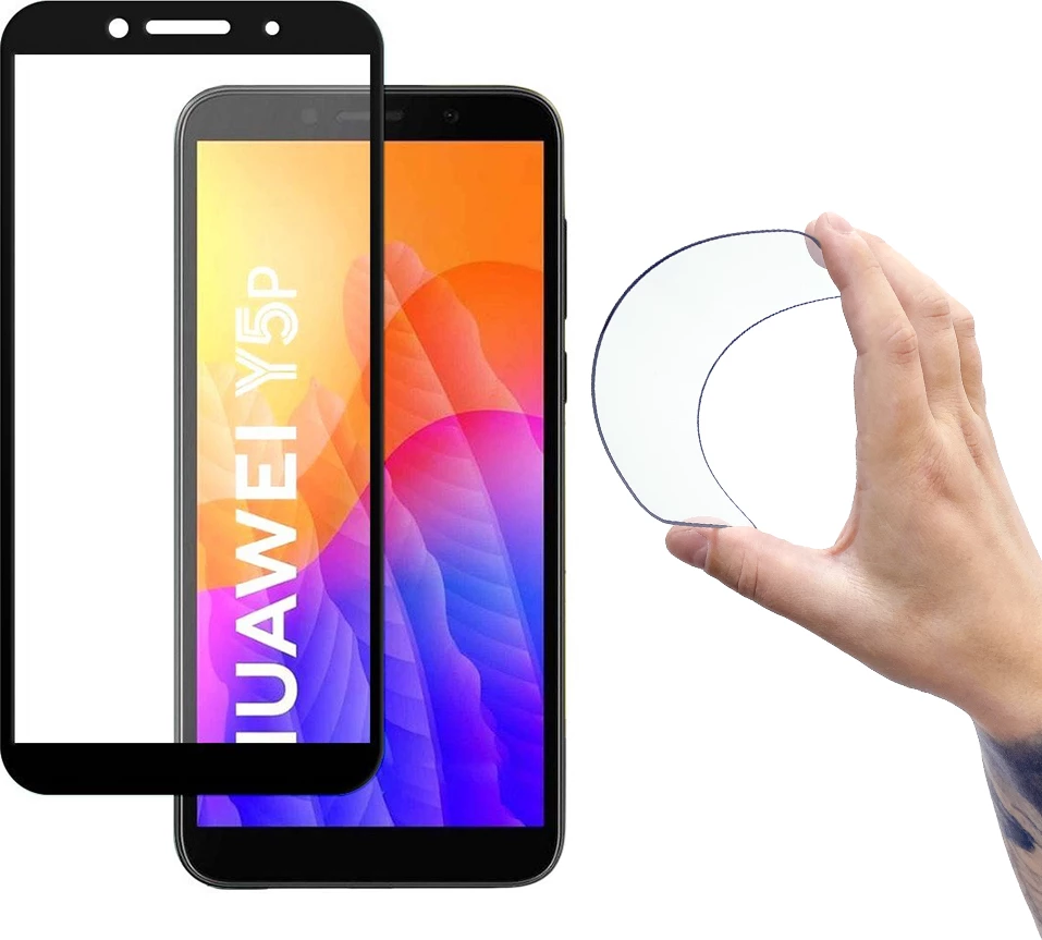 Mbrojtës ekrani Wozinsky Full Cover Flexi Nano Glass me kornizë për Huawei Y5p, zi