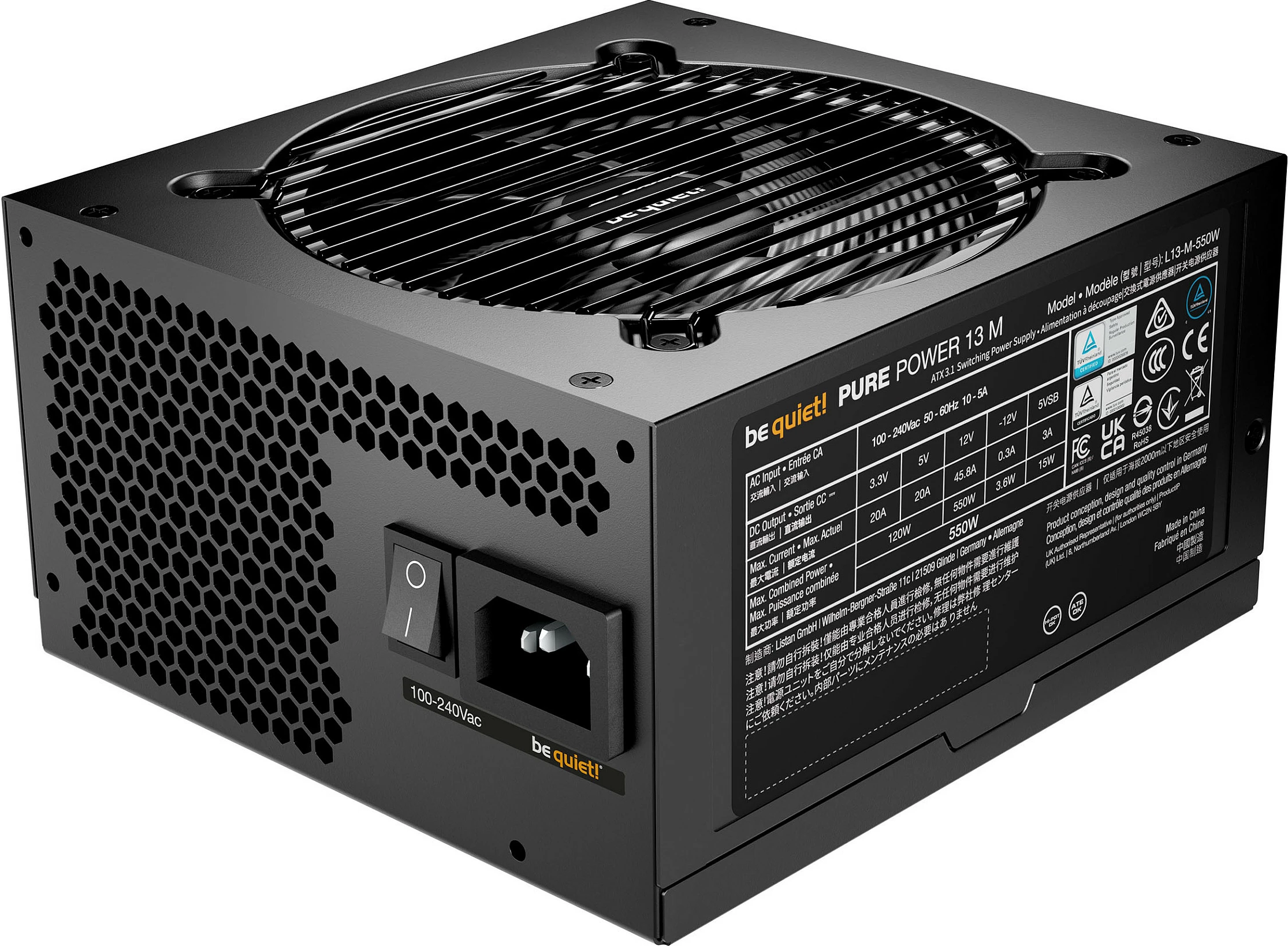 Furnizues energjie Be Quiet! PURE POWER 13 M 550W, 80 PLUS Gold, modular, i zi