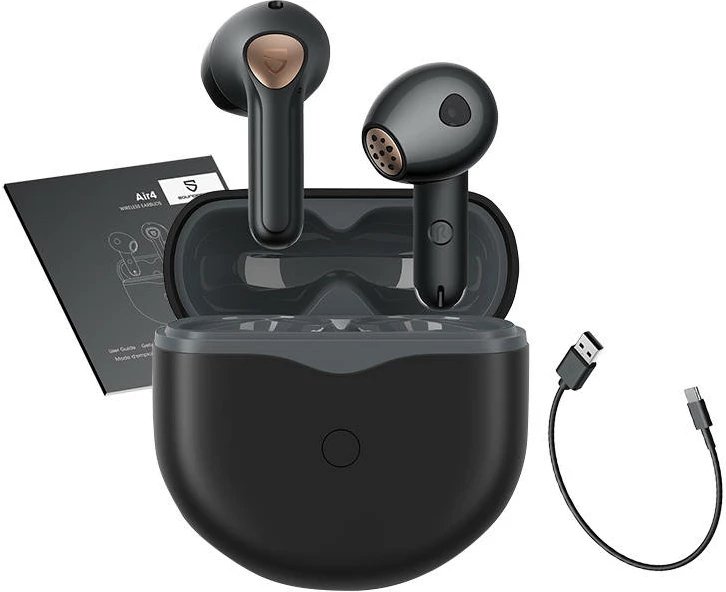 Kufje TWS Soundpeats Air 4, Bluetooth 5.3, aptX, 26h, të zeza