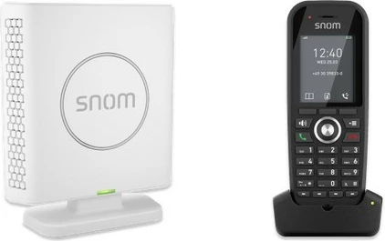 Telefon VoIP pa tel, Snom M430 me bazë DECT M400, 2" TFT, deri 20 llogari SIP, PoE, HD audio, Black/White, set