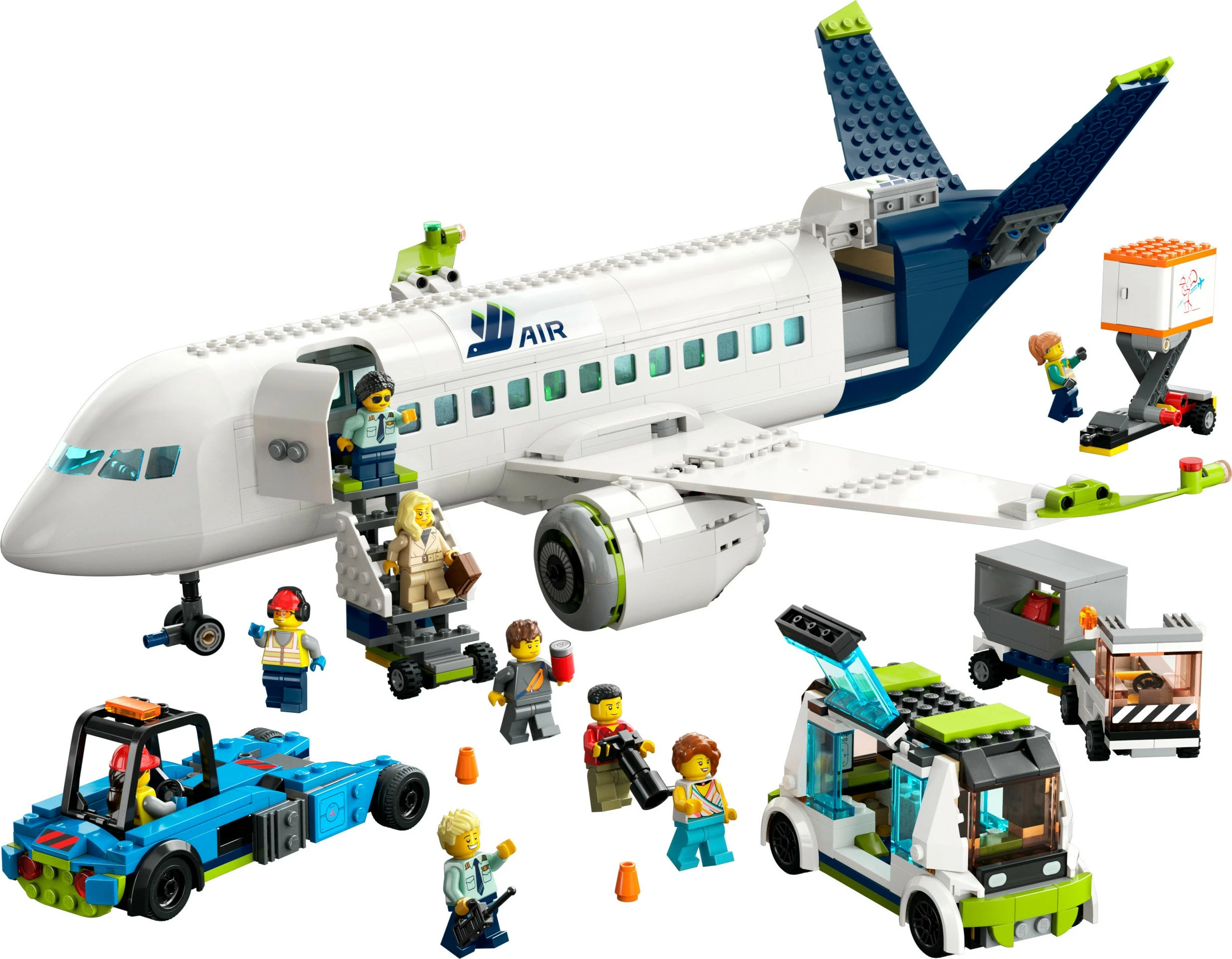 Set ndërtimi LEGO City Aeroplan pasagjerësh, 913 pjesë, shumëngjyrësh